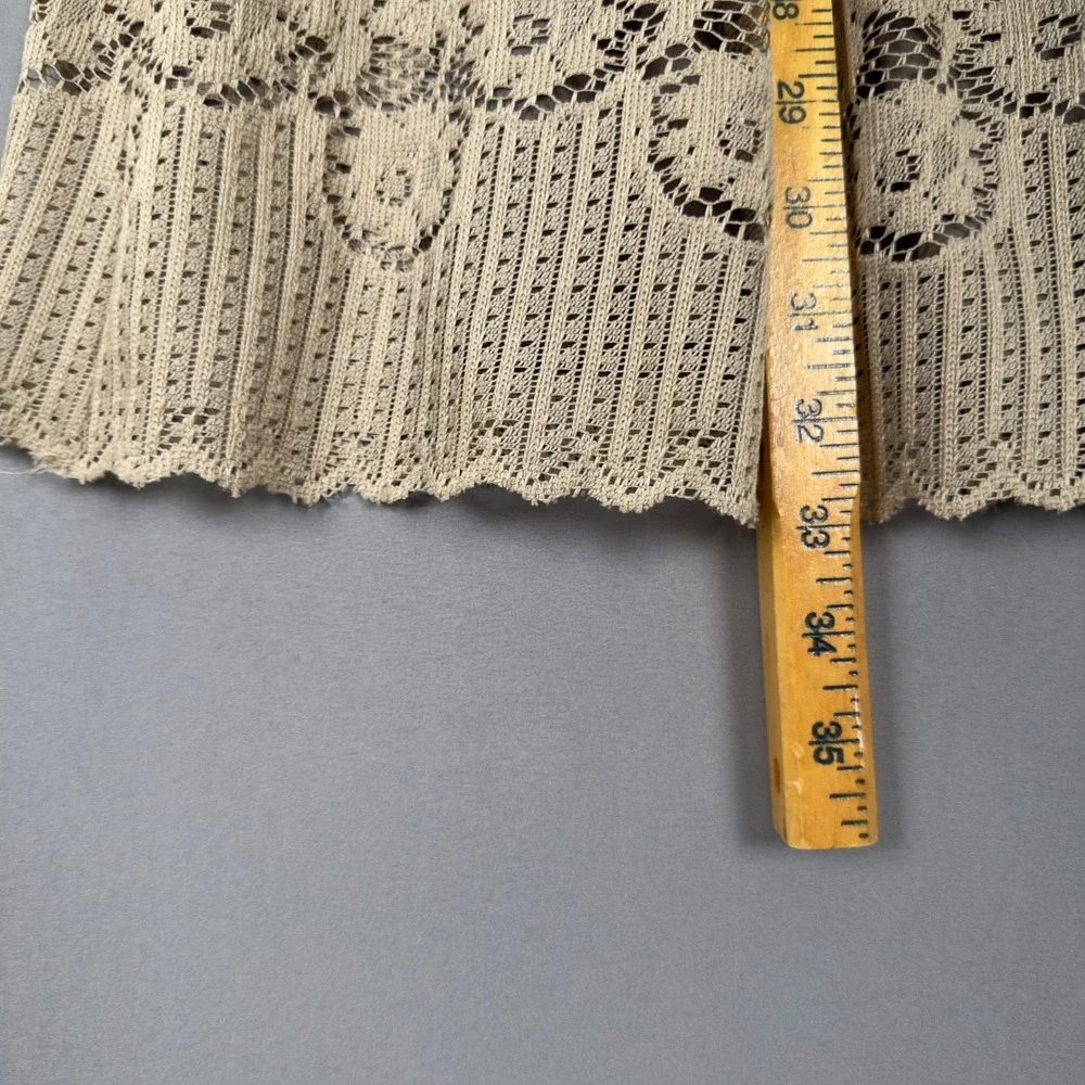 Free People‎ Rocco Lace Mini Dress Size 4 Cream Boho Crochet Open Back